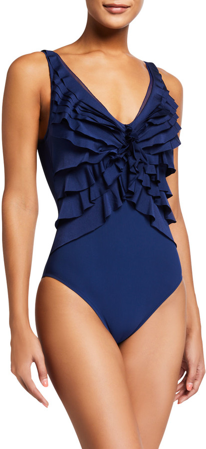 magisculpt tiered ruffle swimsuit