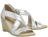 Thumbnail for your product : Office Maiden Cross Strap Wedge Silver Leather