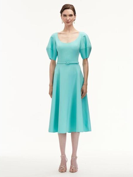 ODLR Puff Sleeve Wool Dress