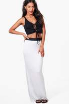 Thumbnail for your product : boohoo Helena Contrast Waistband Jersey Maxi Skirt
