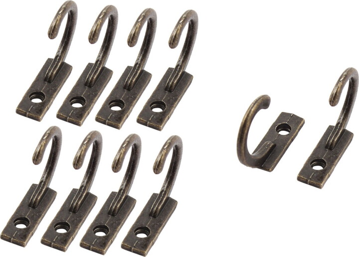Unique Bargains Vintage Style Wall Mounted Towel Scarf Bag Cap robe Hook Hangers Bronze Tone 10 Pcs