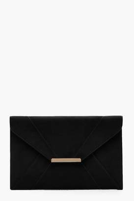 boohoo Panelled Suedette Clutch