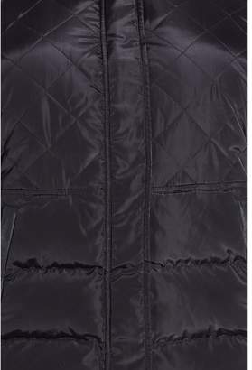Quiz Curve Black Padded Faux Fur Hood Jacket