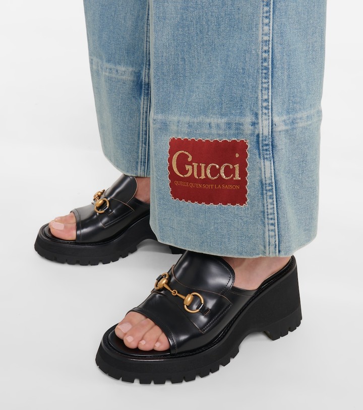 Gucci Horsebit leather platform sandals ShopStyle