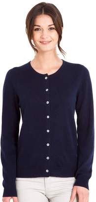 Wool Overs WoolOvers Ladies Cashmere and Merino Luxurious Crew Neck Knitted Cardigan , L