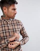 Thumbnail for your product : ASOS DESIGN skinny check shirt in brown