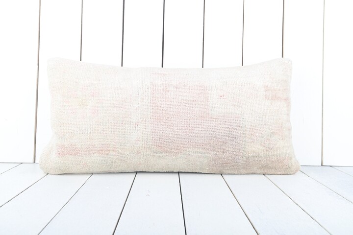 Vintage Turkish Kilim Lumbar Pillow Ethnic Woven Wool Cover |