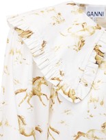 Thumbnail for your product : Ganni Horses Print Cotton Poplin Shirt