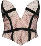 Thumbnail for your product : boohoo Detailed Mesh Extreme Plunge Panelled Bustier