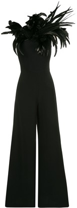 jumpsuit with feathers