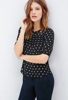 Thumbnail for your product : Forever 21 pintucked polka dot blouse