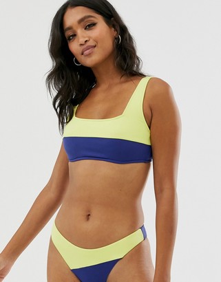 Seafolly crop bikini top with neon highlight in blue - ShopStyle Two Piece  Swimsuits