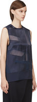 Thumbnail for your product : Helmut Lang Navy Hexa Burn Out Top