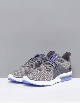 Nike Running Air Max Sequent Trainers In Grey And Blue