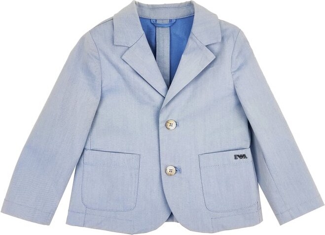 Emporio Armani Kids Logo Plaque Single-Breasted Blazer
