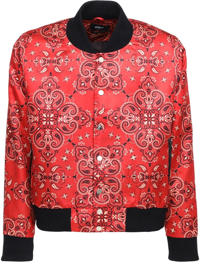 OTHER Paisley Printed Satin Bomber Jacket - ShopStyle Outerwear