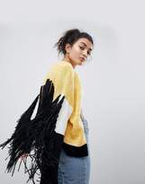Thumbnail for your product : ASOS Design DESIGN premium cardigan with fringing