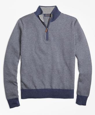 Brooks Brothers Supima® Cotton Cashmere Herringbone Half-Zip Sweater