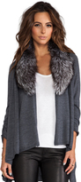 Thumbnail for your product : Alice + Olivia Izzy Cascade With Fur Cardigan