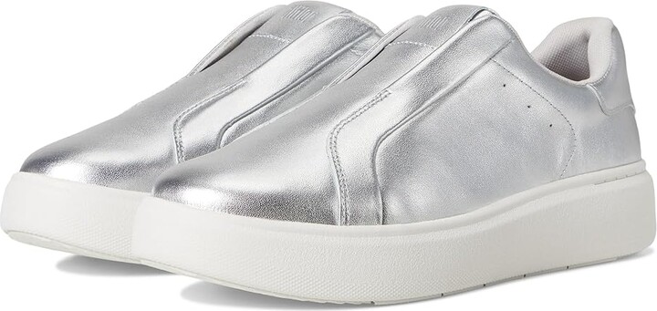 FitFlop Rtg Leather Laceless Sneakers Women's Walking Shoes Silver : 7 M (B)