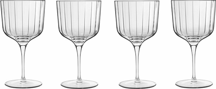 Luigi Bormioli Bach 20.25 oz All Purpose Glasses, Set of 4 - Titanium Reinforced Stem, Made of SON-hyx Crystal - Sinuous Design Mixed Drink Glass - Made in Italy, Dishwasher Safe