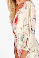 Thumbnail for your product : boohoo Boutique Floral Wrap Midi Dress
