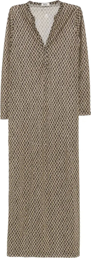 Siyu V-neck patterned maxi dress