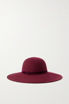 Thumbnail for your product : Eugenia Kim Honey Velvet-trimmed Wool-felt Hat - Burgundy