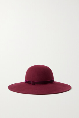 Eugenia Kim Honey Velvet-trimmed Wool-felt Hat - Burgundy