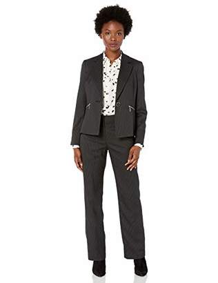 Le Suit Womens 1 Button Zipper Pocket Glazed Melange Skirt Suit