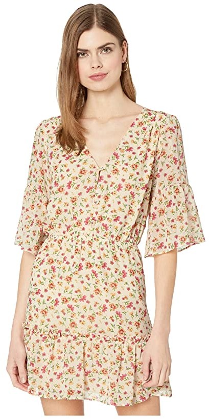 bloom on ivory floral print maxi dress