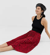 Thumbnail for your product : Pimkie midi skirt in red leopard print