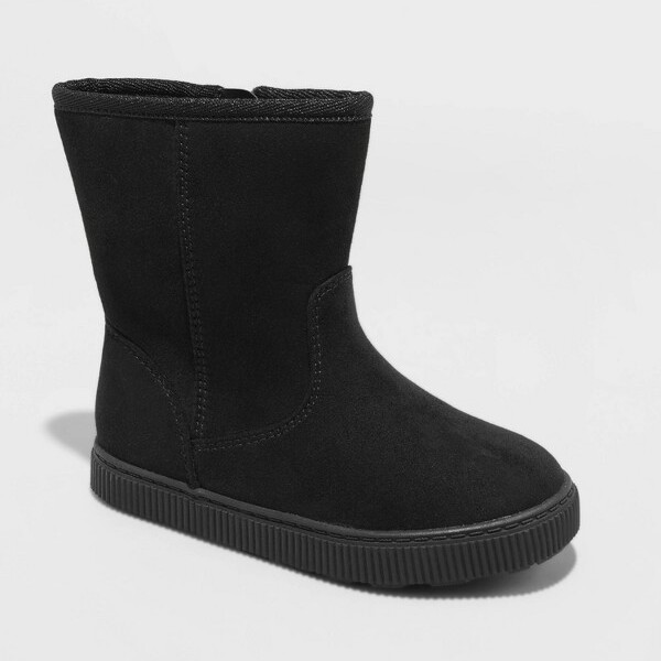 Cat & Jack Toddler Girls' Pip Shearling Style Boots Black 12T ShopStyle