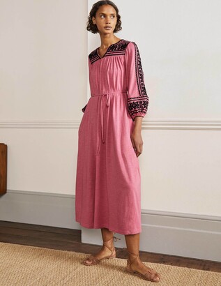 Boden Embroidered Jersey Midi Dress