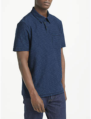 John Lewis & Partners Stripe Polo Shirt, Blue