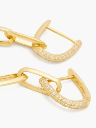 LIZZIE MANDLER Knife Edge Diamond & 18kt Gold Earrings - Yellow Gold