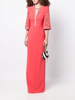 Thumbnail for your product : Jenny Packham Ava three-quarter sleeve gown