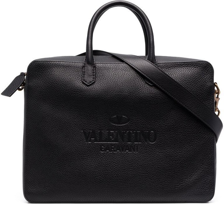 Valentino Men's Black Leather Briefcase ShopStyle