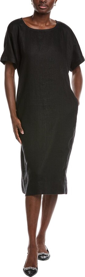 Eileen Fisher Jewel Neck Linen Dress