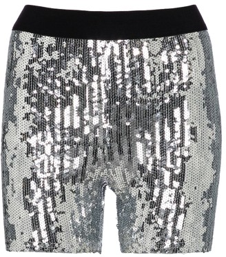 silver sequin shorts