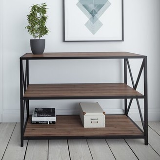 Williston Forge Altom X-Frame Metal Industrial Console Table