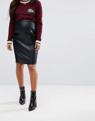 Supermom Over The Bump Leather Look Skirt