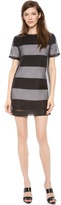 Thumbnail for your product : Alexander Wang T by Organza Overlay Striped Knit Tee Dress