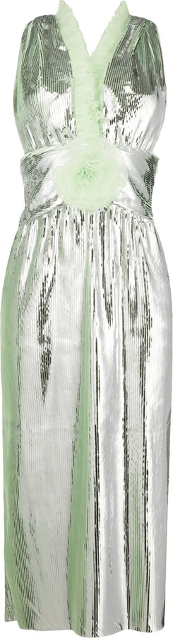 Marco De Vincenzo Ruffle Trim Midi Dress