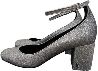 Saint Laurent Silver Glitter Heels