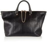 Thumbnail for your product : Chloé Baylee large leather-trimmed python tote