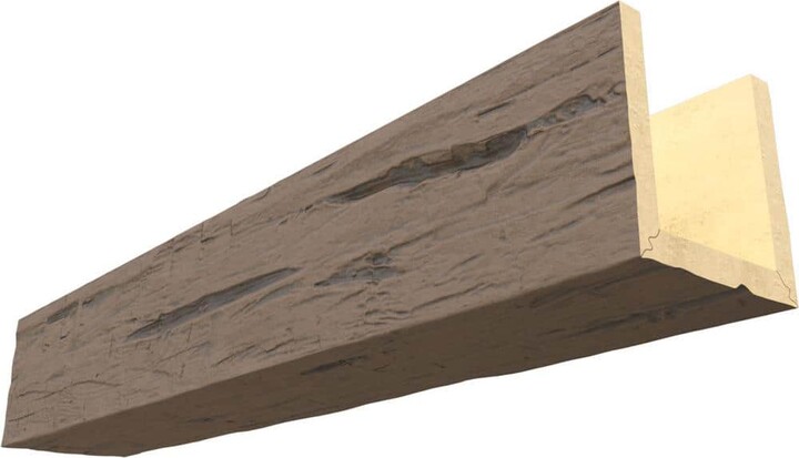 Ekena Millwork Endurathane 6 in. H x 10 in. W x 24 ft. L Hand Hewn Harvest Oak Faux Wood Beam