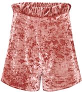 Thumbnail for your product : PrettyLittleThing Ayisha Pink Crushed Velvet Runner Shorts
