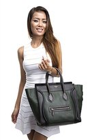 Thumbnail for your product : Celine Pre-Owned Black and Green Calfskin Mini Luggage Tote Bag