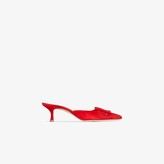 Thumbnail for your product : Manolo Blahnik red Maysale 50 suede mules